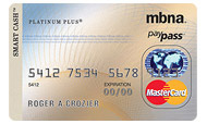 MBNA Platnium Smart Cash Mastercard credit card